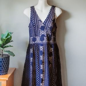 Soiéblu Navy Blue Lace Dress